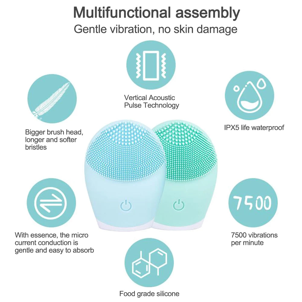 Silicone Facial Cleansing Brush Electric Face
